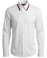 Gucci - Web Detailed Long-Sleeve Oxford Shirt - Lyst