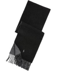 Polo Ralph Lauren - Logo Embroidered Fringed Scarf - Lyst