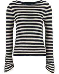 Twinset - Striped Flared-Sleeve Knitted Sweater - Lyst
