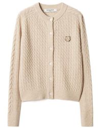 Maison Kitsuné - Fox Head Cable Knit Cardigan - Lyst