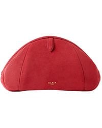 Alaïa - Solid Color Suede Clutch - Lyst