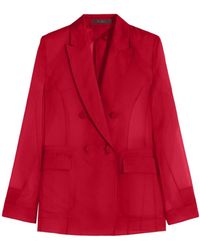 Max Mara - Double-Breasted Sheer Jacket - Lyst