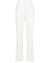 Lemaire - Chambray Drawstring Tapered Trousers - Lyst