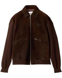 Miu Miu - Waxed Suede Blouson Jacket - Lyst