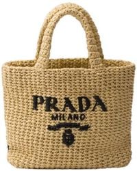 Prada - Logo-Embroidered Open-Top Tote Bag - Lyst