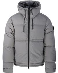 Stone Island - Long Sleeve Cotton Coat - Lyst