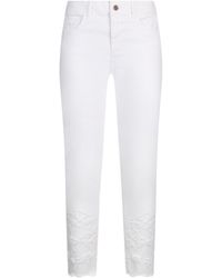 Liu Jo - Floral Embroidered Skinny Trousers - Lyst