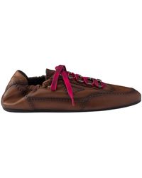 Prada - Ruched Nappa Low-Top Sneakers - Lyst