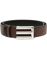 Etro - Logo Buckled Paisley Print Reversible Belt - Lyst
