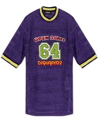 DSquared² - Logo-Embellished Crewneck T-Shirt Dress - Lyst