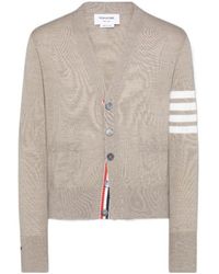 Thom Browne - 4-Bar V-Neck Cardigan - Lyst