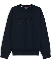 BOSS - Boss Logo Detailed Crewneck Sweatshirt - Lyst