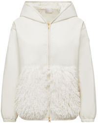 Moncler - Teddy-Trimmed Padded Zip-Up Hoodie - Lyst