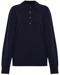 Rohe - Buttoned Knitted Polo Sweater - Lyst