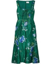 Erdem - Pleated Flower Printed Dress - Lyst