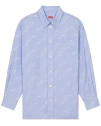 KENZO - All-Over Monogram Printed Buttoned Shirt - Lyst