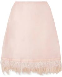 STAUD - Frayed Silk Midi Skirt - Lyst