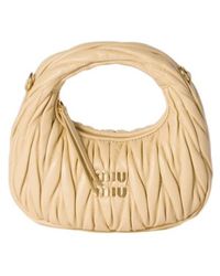 Miu Miu - Wander Matelassé Nappa Leather Hobo Mini-Bag - Lyst
