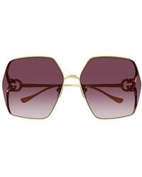 Gucci - Eyewear Oversized Rectangular Frame Sunglasses - Lyst