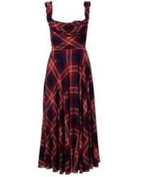 Vivienne Westwood - Chichi Draped Plaid Midi Dress - Lyst