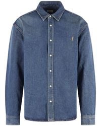 Saint Laurent - Button-Up Denim Shirt - Lyst