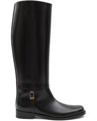 Saint Laurent - Julia Logo Engraved Boots - Lyst
