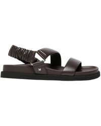 Max Mara - Ruched Slingback Leather Sandals - Lyst