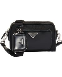 Prada - Triangle-Logo Zipped Crossbody Bag - Lyst