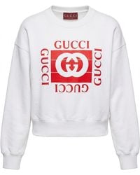 Gucci - Logo Printed Crewneck Sweatshirt - Lyst