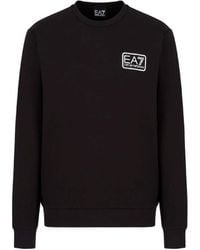 EA7 - Logo-Print Crew-Neck Sweatshirt - Lyst