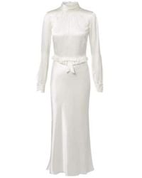 Alessandra Rich - Bow-Detail Ruffled Silk Satin Midi Dress - Lyst