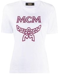 MCM - Logo Round Neck T-Shirt - Lyst