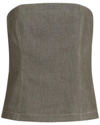 Brunello Cucinelli - Cotton Twill Bandeau Top - Lyst