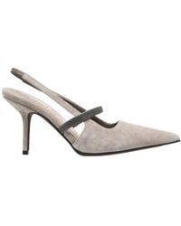 Brunello Cucinelli - Pointed Toe Slingback Pumps - Lyst