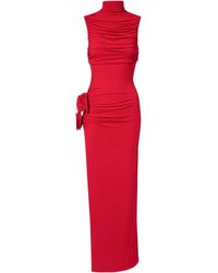 Magda Butrym - Floral-Appliqué Draped Gown - Lyst