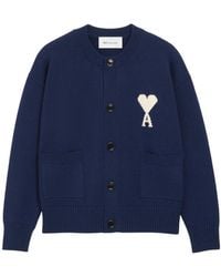 Ami Paris - Ami Long Sleeve Buttoned Cardigan - Lyst