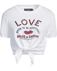 Dolce & Gabbana - Solid Color Printed Short-Sleeve T-Shirt - Lyst