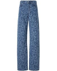 Dries Van Noten - Printed Denim Jeans - Lyst