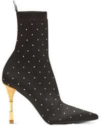 Balmain - Moneta Embellished Heeled Ankle Boots - Lyst