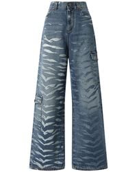 Pinko - Wide-Leg Print Jeans - Lyst