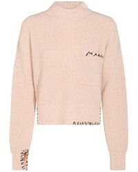 Marni - Logo Embroidered Knitted Jumper - Lyst