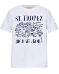 MICHAEL Michael Kors - Graphic Printed Crewneck T-Shirt - Lyst