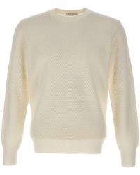 Kangra Cashmere - Kangra Textured Crew Neck Knitted Sweater - Lyst