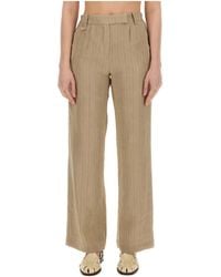 Alysi - Herringbone Straight Leg Trousers - Lyst