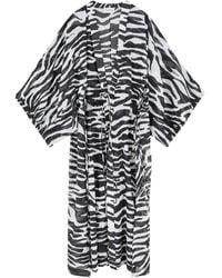 The Attico - The Zebra-Printed Semi-Sheer Beach Cover-Up - Lyst