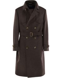 Brunello Cucinelli - Double-Breasted Belted Coat - Lyst