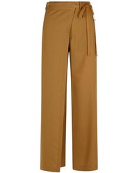 MM6 by Maison Margiela - Tie-Fastened Flared Trousers - Lyst