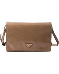 Prada - Medium Leather Shoulder Bag - Lyst