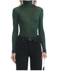 Self-Portrait - Ribbed Turtleneck Top - Lyst