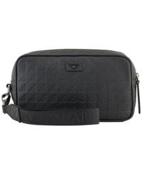 Emporio Armani - Logo Plaque Zip-Up Clutch Bag - Lyst
